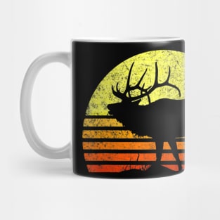 American Elk Hunter Dad Vintage Retro Sun Bow Hunting Gift Mug